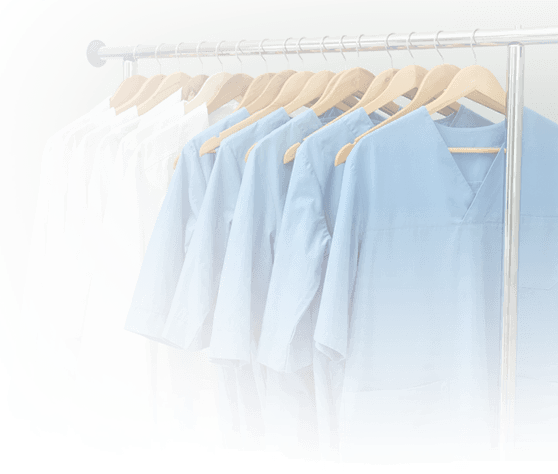 Woman in medical scrubs